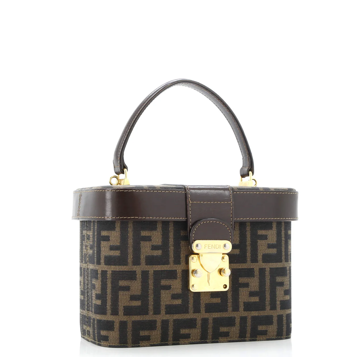 Vintage Lock Top Handle Vanity Bag Zucca Canvas Small - Deep Luxury