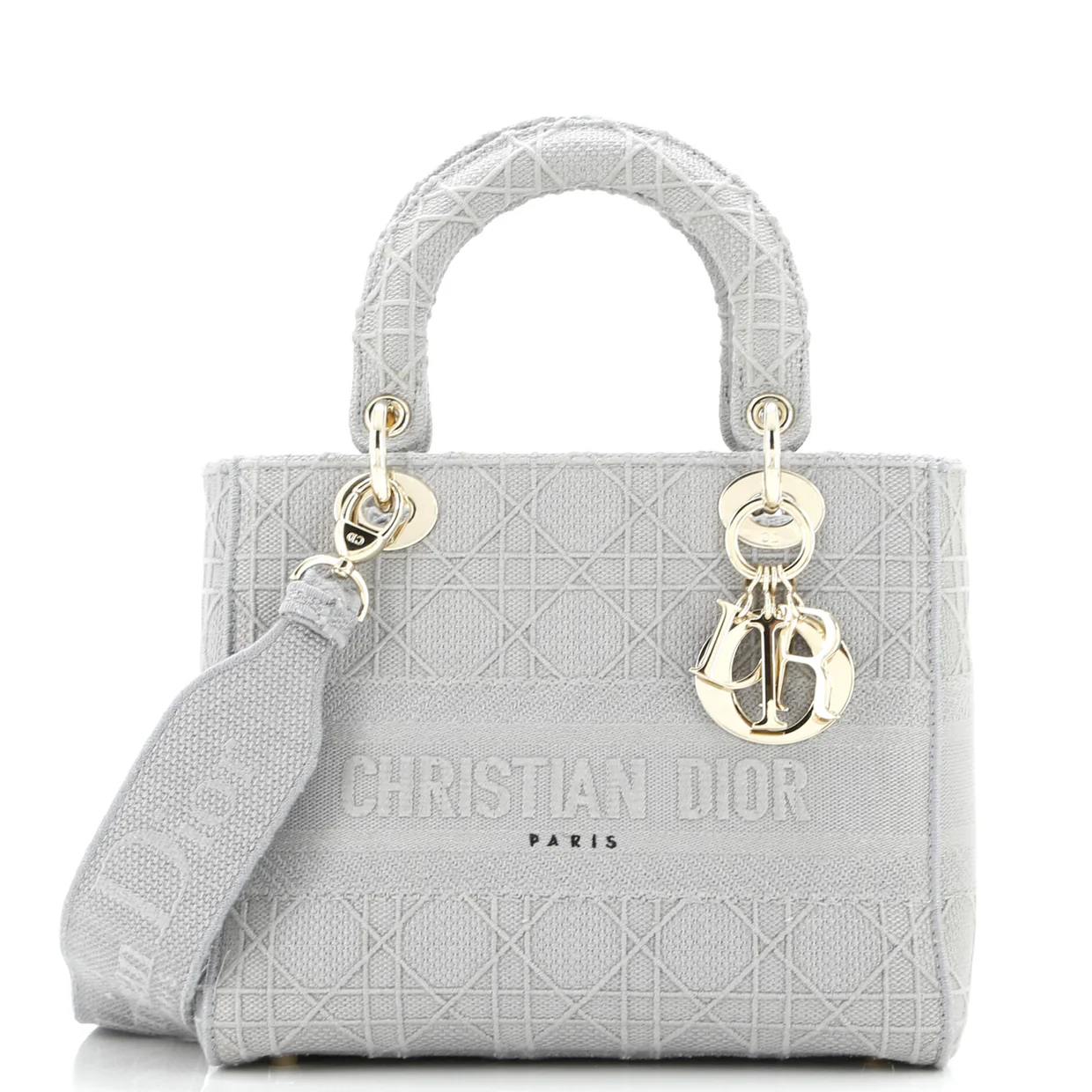Lady D-Lite Bag Cannage Embroidered Canvas Medium - Deep Luxury