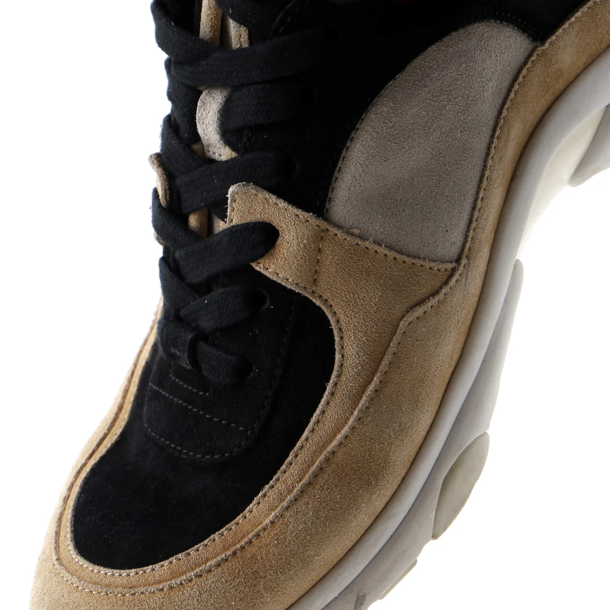 Women's CC High-Top Sneakers Suede and Leather - Deep Luxury