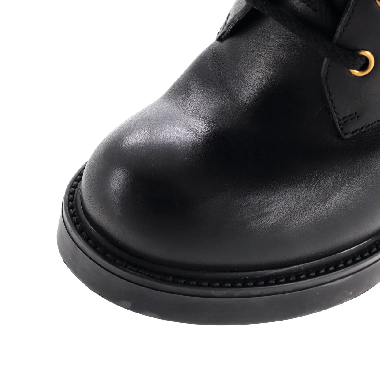 Women's GG Marmont Heeled Lace-Up Ankle Boots GG Canvas and Leather - Deep Luxury