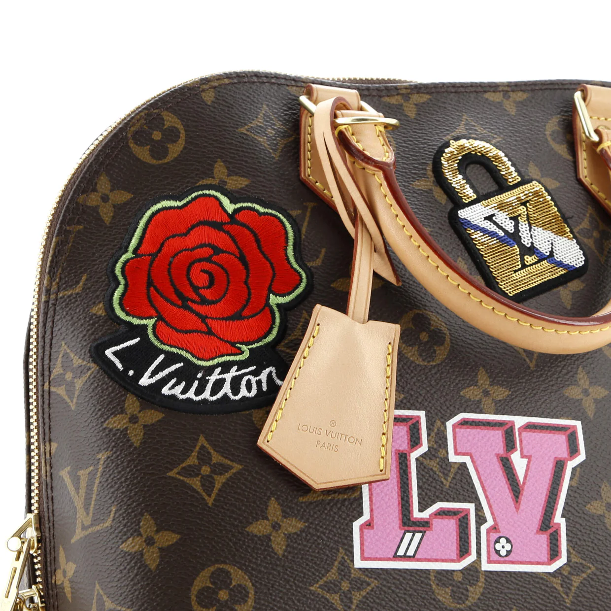 Alma Handbag Limited Edition Patches Monogram Canvas PM - Deep Luxury