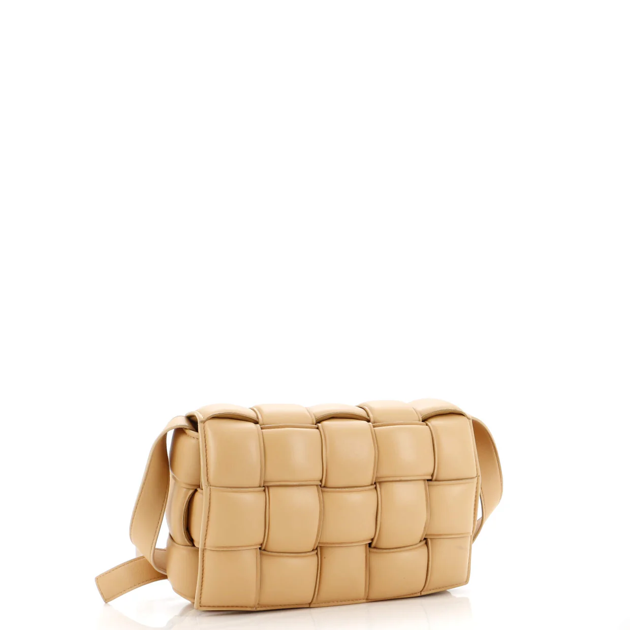 Cassette Crossbody Bag Padded Maxi Intrecciato Leather Small - Deep Luxury