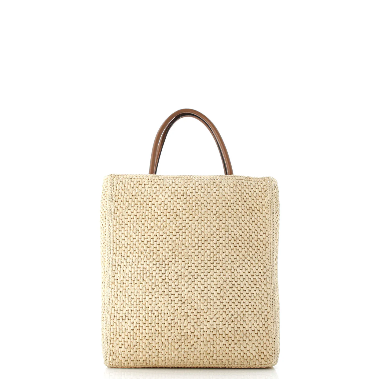 A4 Tote Raffia and Leather North South - Deep Luxury