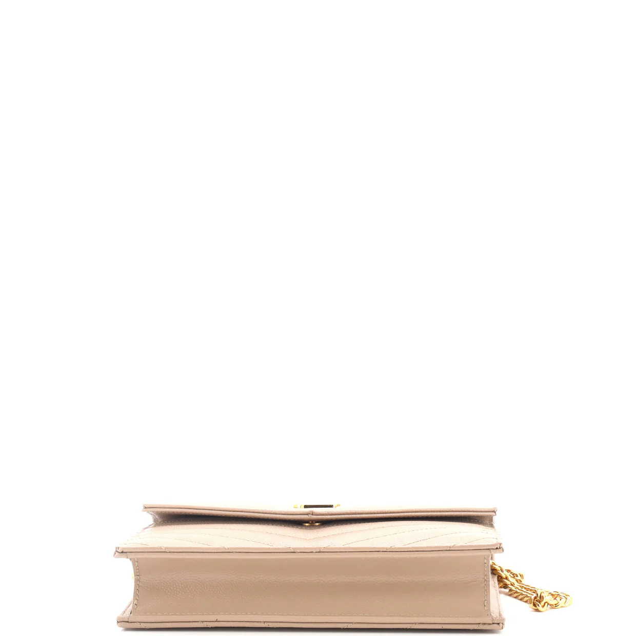 Classic Monogram Wallet on Chain Matelasse Chevron Leather Small - Deep Luxury