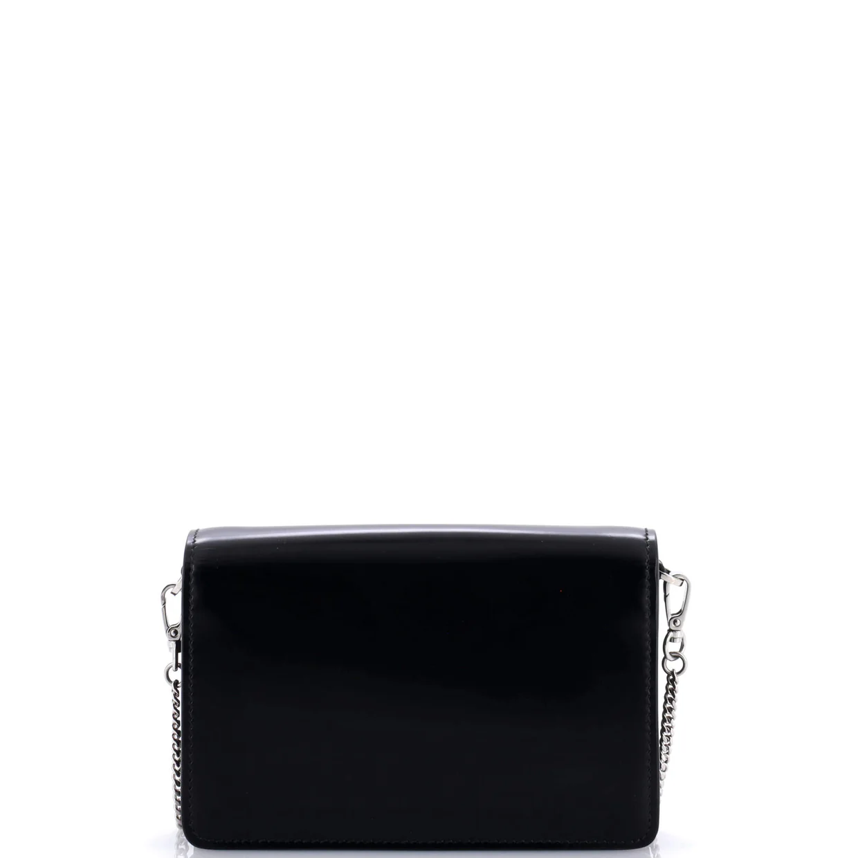 Maxi Triangle Logo Chain Flap Bag Brushed Leather Small - Deep Luxury