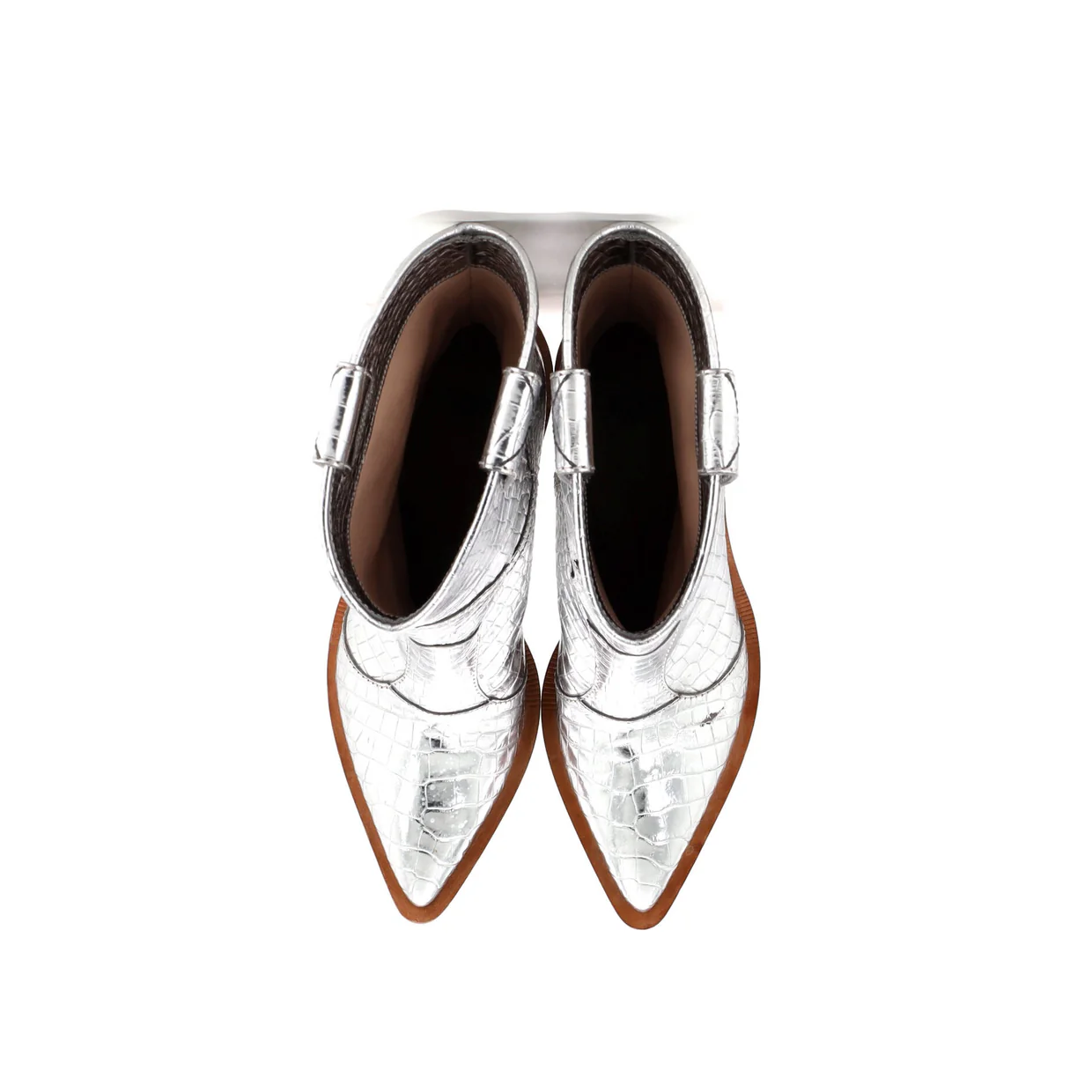 Women's Cutwalk Ankle Boots Crocodile Embossed Leather - Deep Luxury