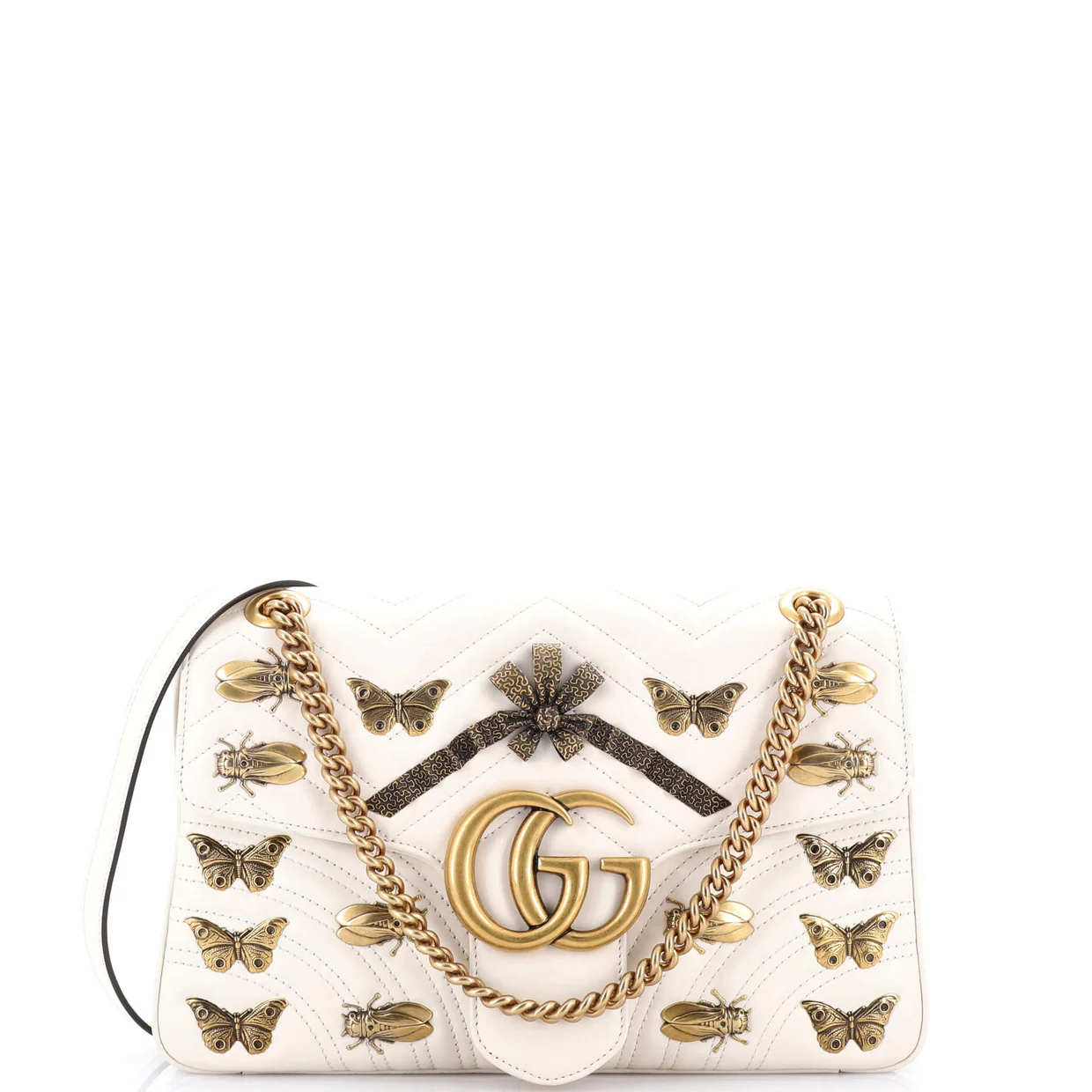 GG Marmont Flap Bag Embellished Matelasse Leather Medium - Deep Luxury