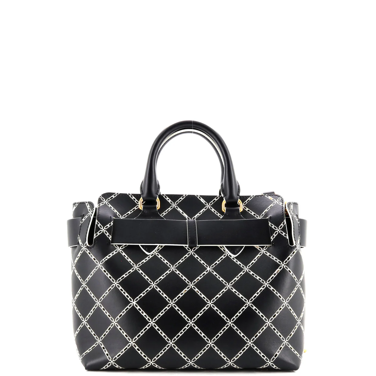 Belt Tote Perforated Leather Small - Deep Luxury