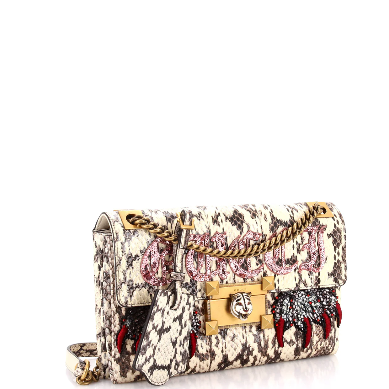 Osiride Shoulder Bag Embellished Snakeskin Medium - Deep Luxury