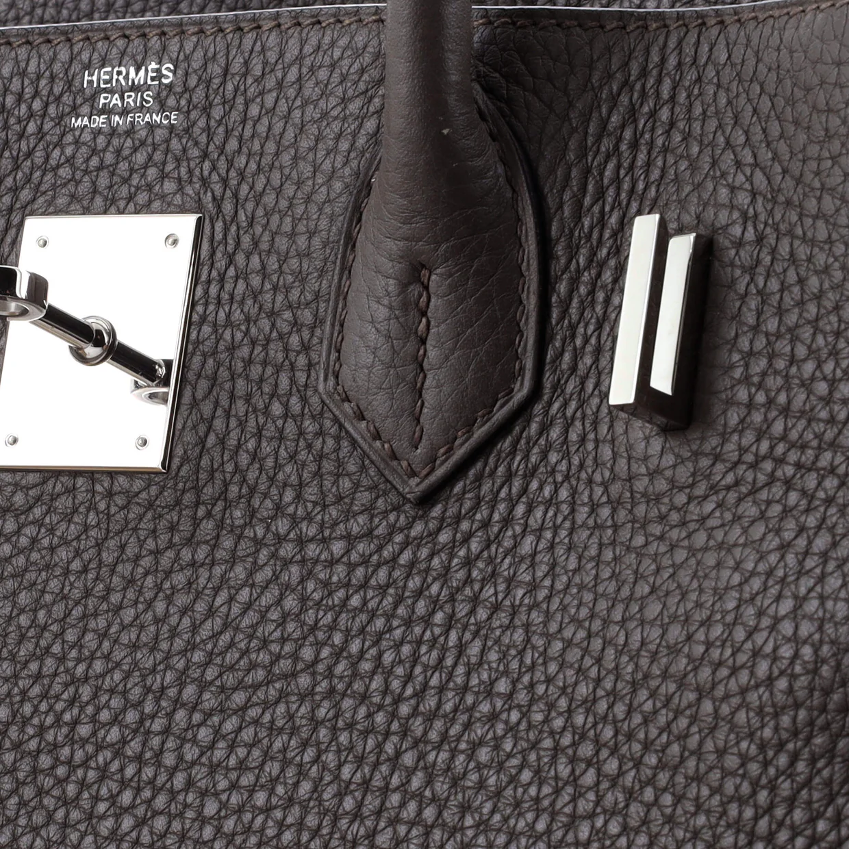 Birkin Handbag Grey Clemence with Palladium Hardware 30 - Deep Luxury