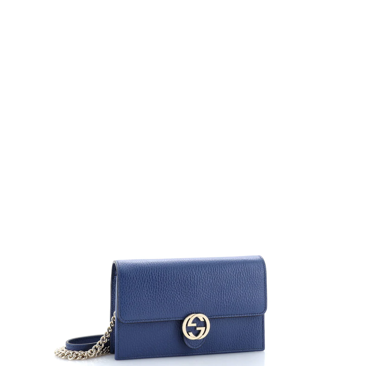 Interlocking Wallet on Chain Leather - Deep Luxury