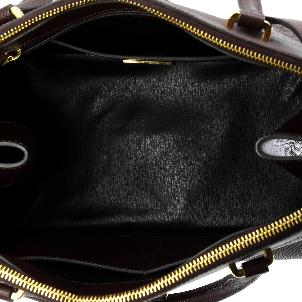 Cuir Double Zip Tote Saffiano Leather Medium - Deep Luxury