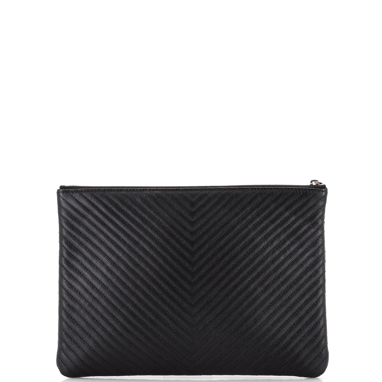 O Case Clutch Chevron Caviar Medium - Deep Luxury