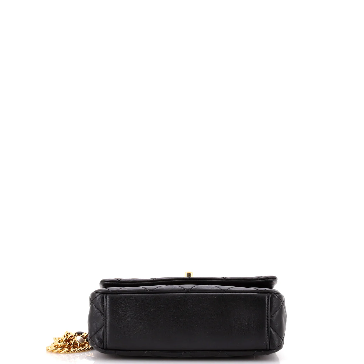 Resin Pearl Chain Flap Bag Quilted Lambskin Small - Deep Luxury