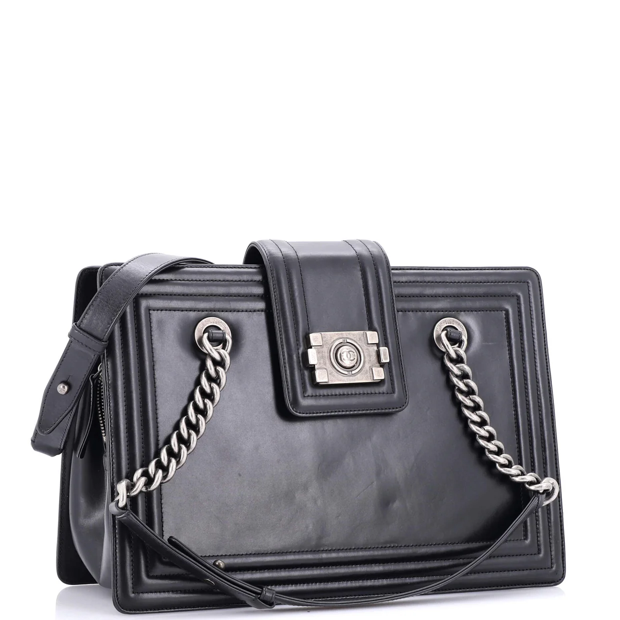 Boy Tote Glazed Calfskin Small - Deep Luxury