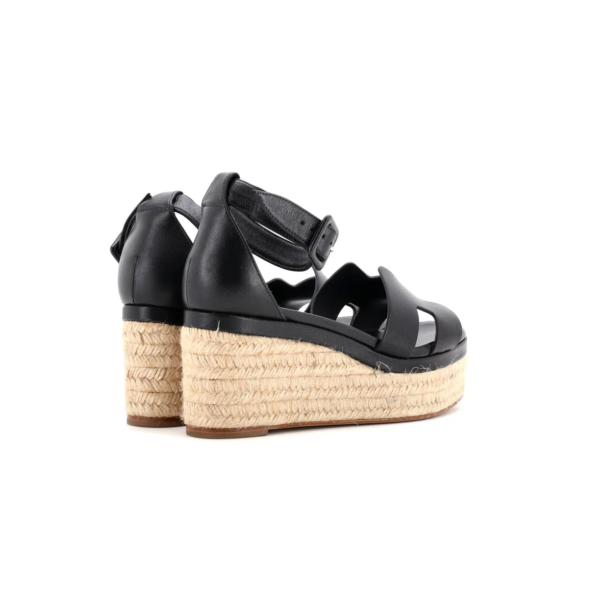 Women's Elda Wedge Espadrilles Leather - Deep Luxury