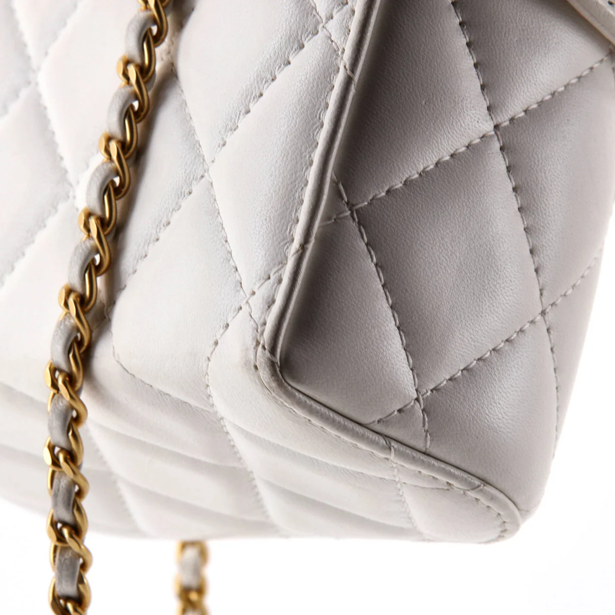 CC Top Handle Flap Vanity Case Quilted Lambskin Small - Deep Luxury