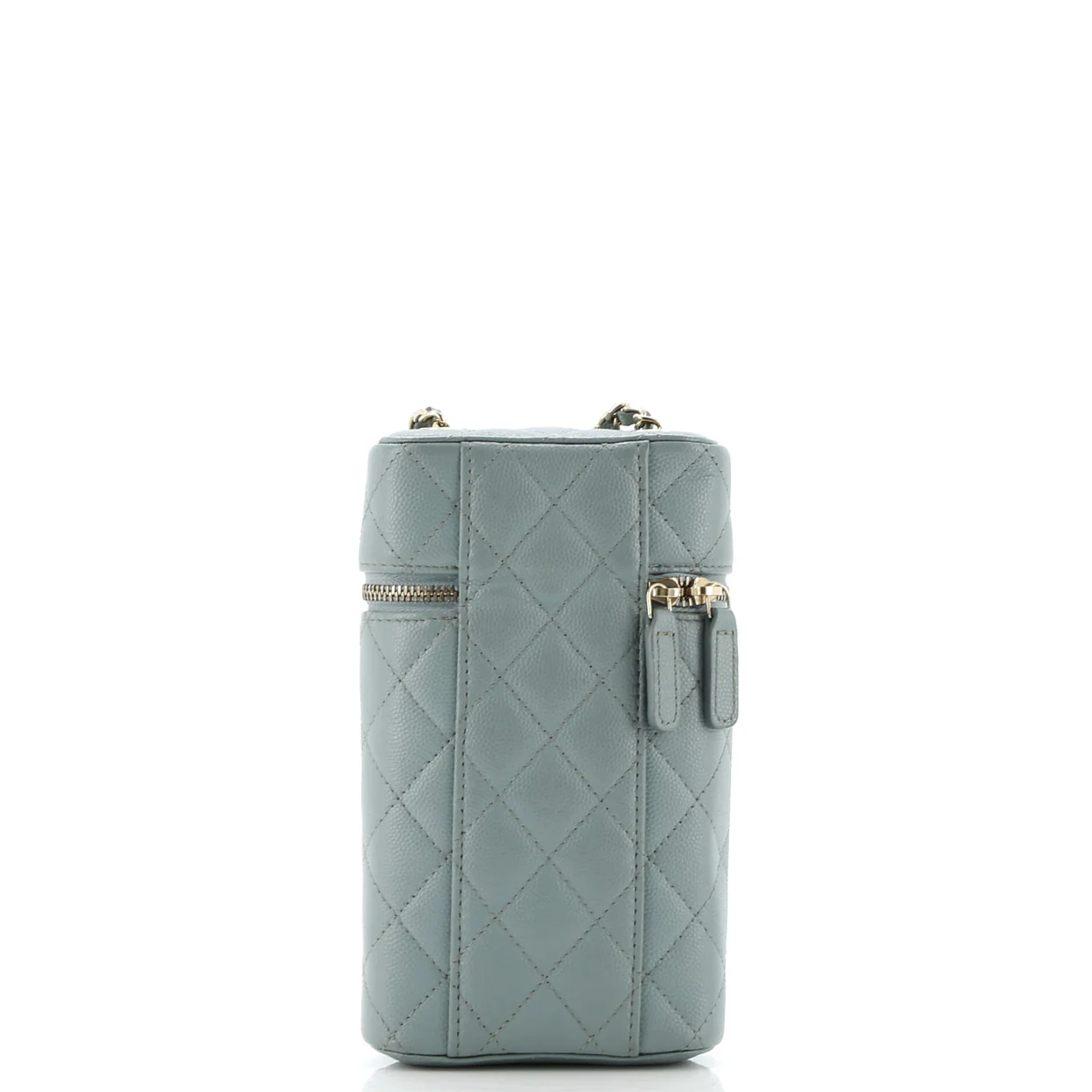 Classic Vanity Phone Holder with Chain Quilted Caviar - Deep Luxury