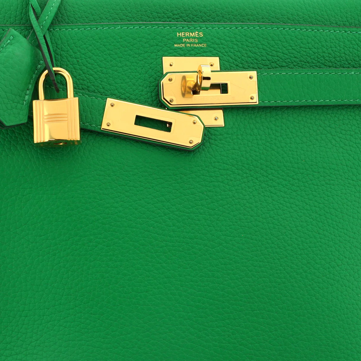 Kelly Handbag Bamboo Clemence with Gold Hardware 28 - Deep Luxury