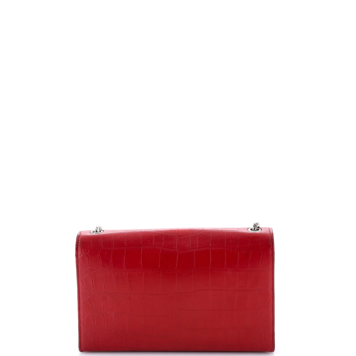 Classic Monogram Tassel Crossbody Bag Crocodile Embossed Leather Medium - Deep Luxury