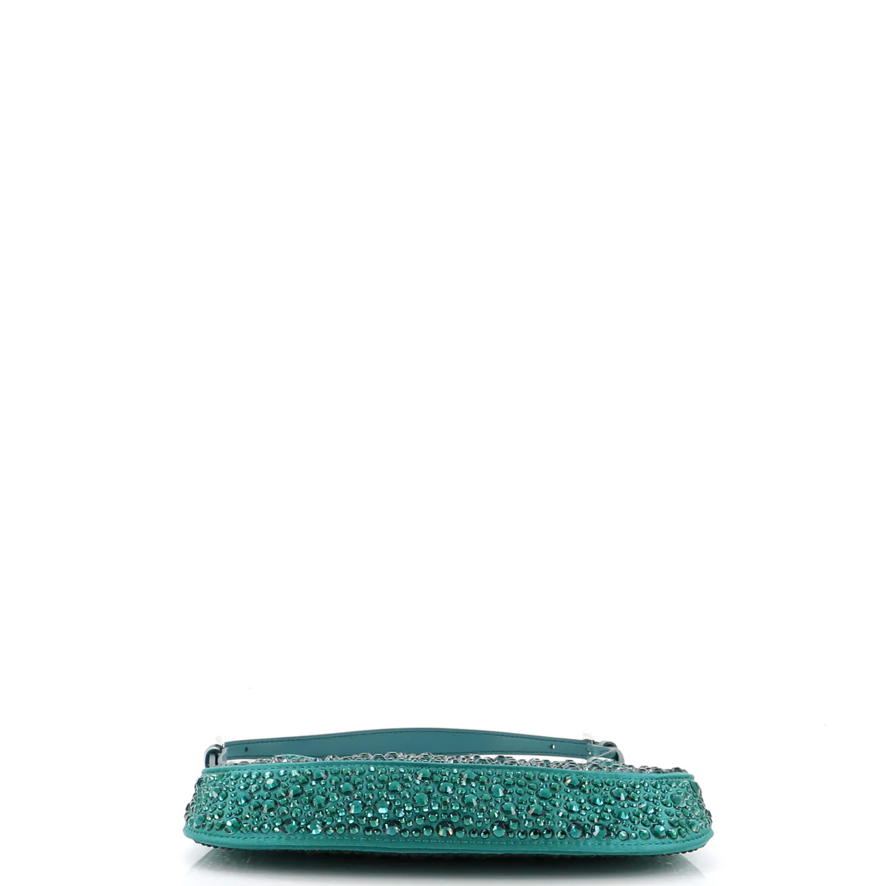 Cleo Shoulder Bag Crystal Embellished Satin Small - Deep Luxury