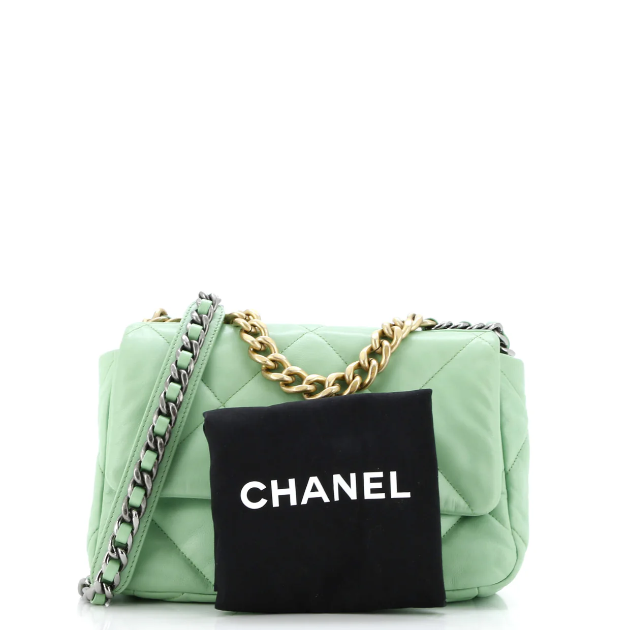 19 Flap Bag Quilted Leather Medium - Deep Luxury