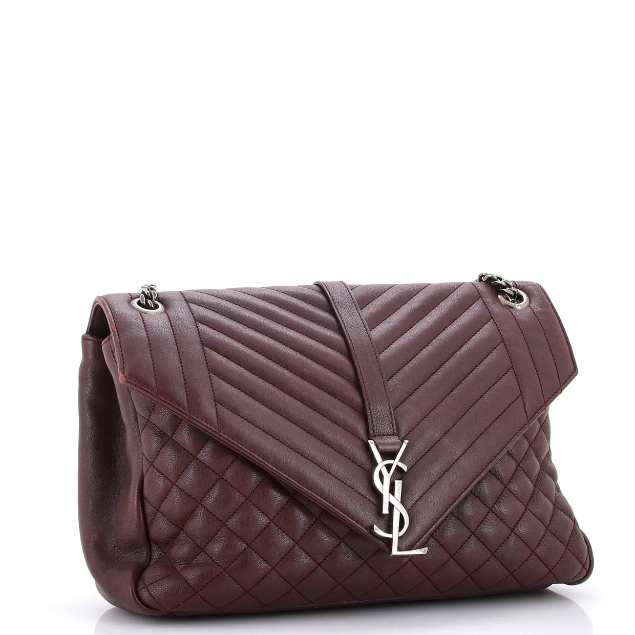 Classic Monogram Slouchy Envelope Satchel Mixed Matelasse Leather Large - Deep Luxury