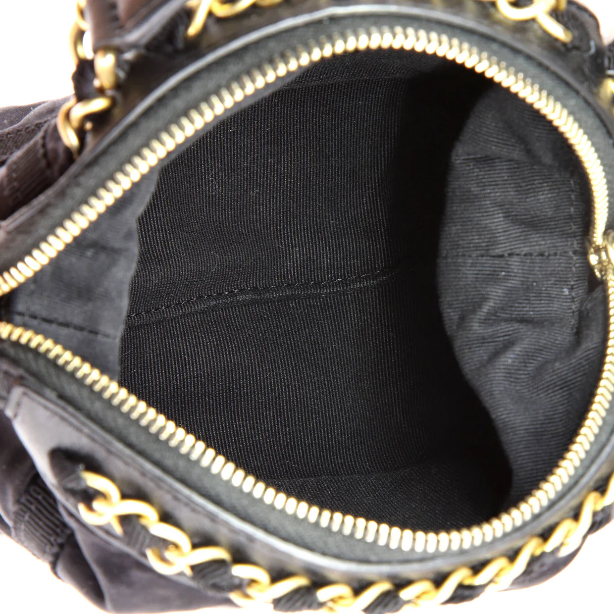 Top Handle Clutch with Chain Nylon with Grosgrain Mini - Deep Luxury