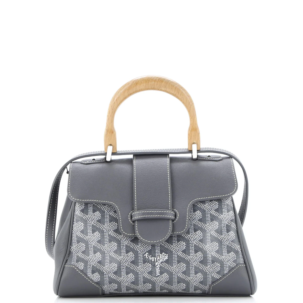 Saigon Top Handle Bag Coated Canvas with Leather Mini - Deep Luxury