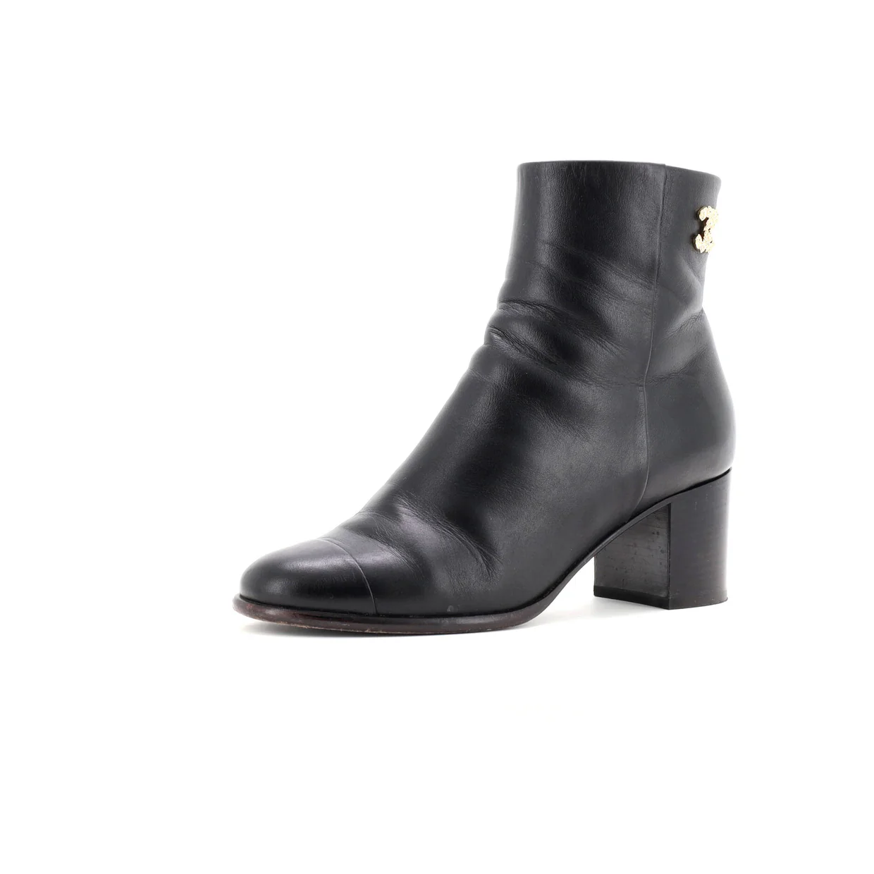 Women's CC Cap Toe Ankle Boots Leather - Deep Luxury