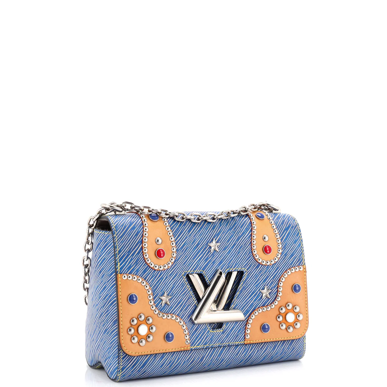 Twist Handbag Studded Epi Leathert MM - Deep Luxury