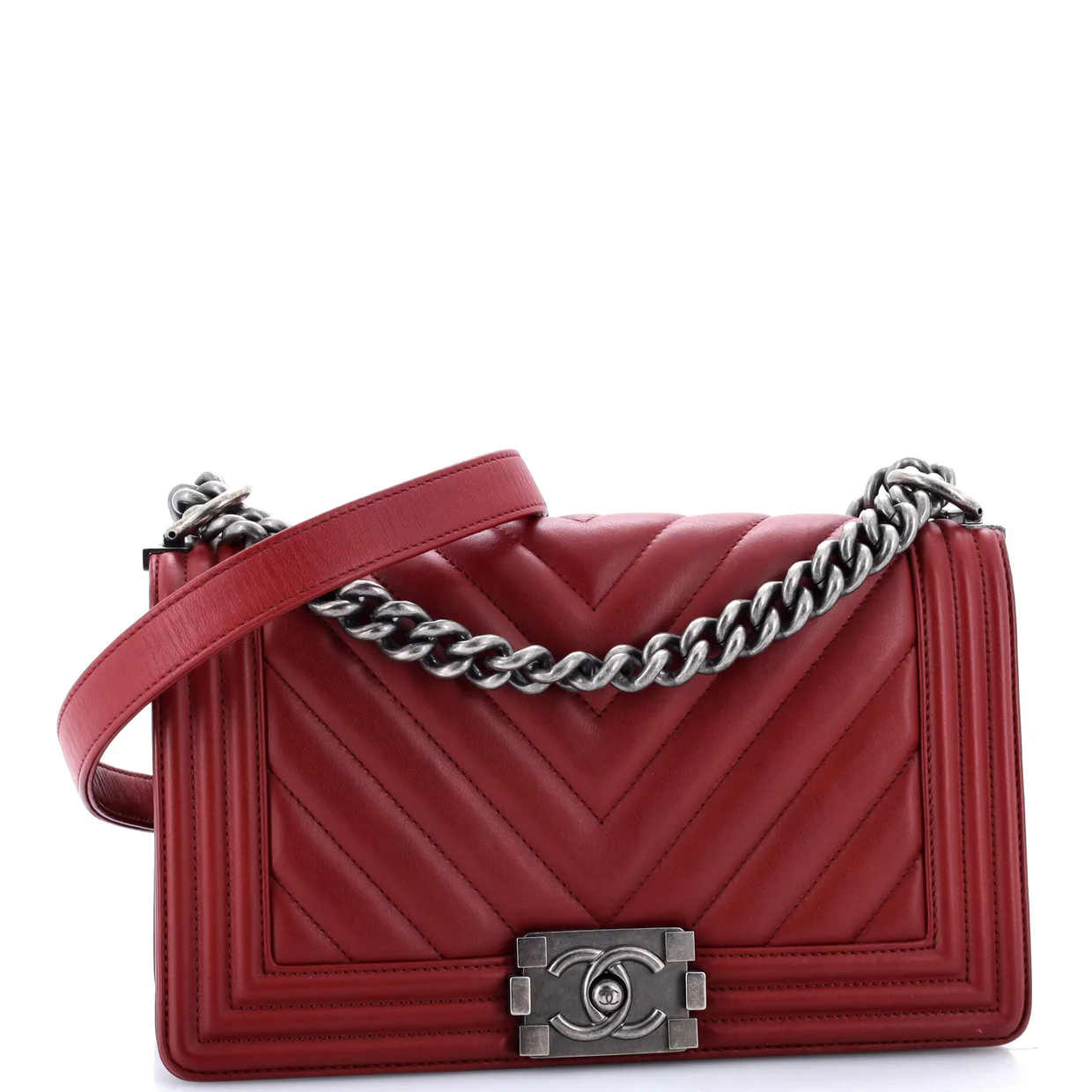 Boy Flap Bag Chevron Lambskin Old Medium - Deep Luxury