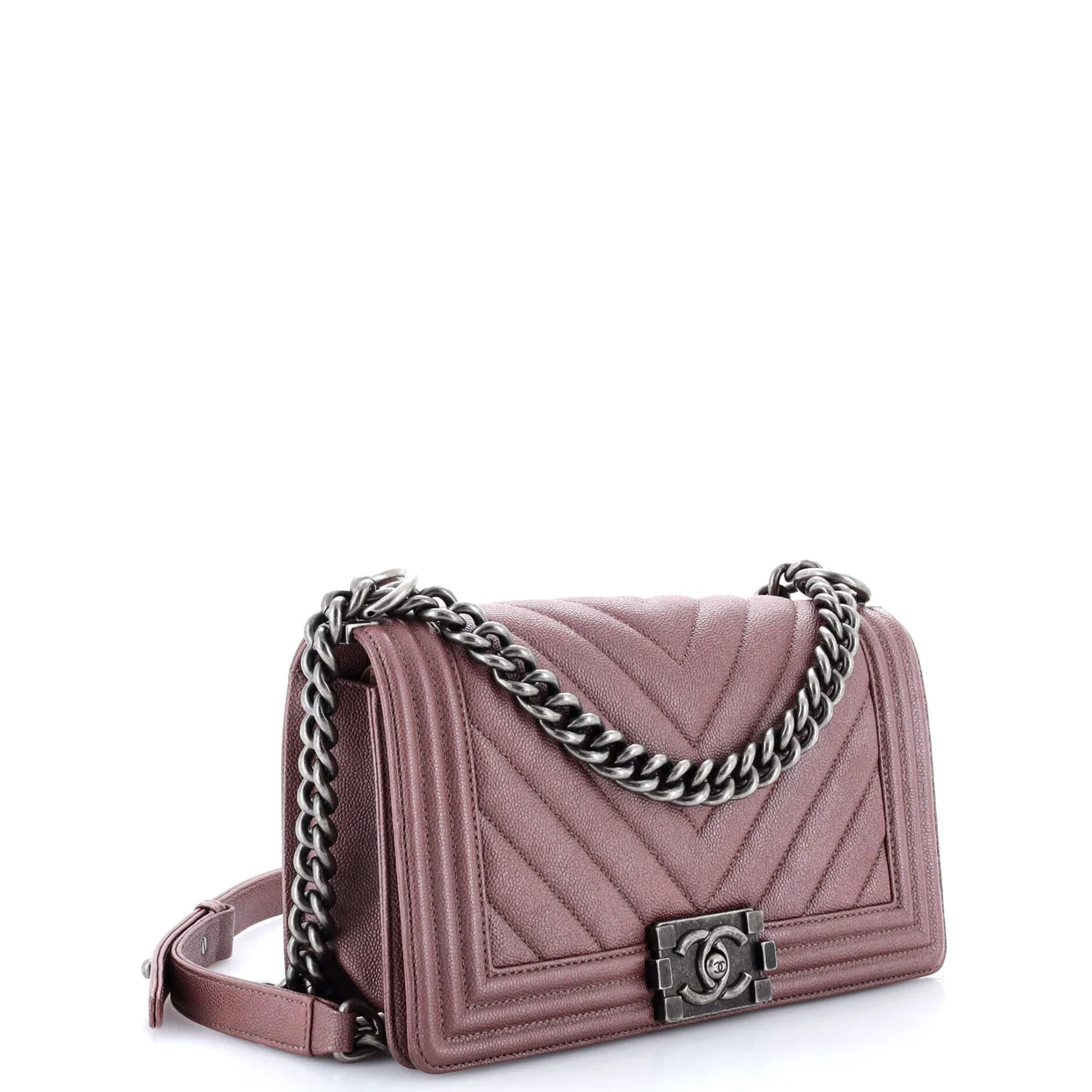 Boy Flap Bag Chevron Caviar Old Medium - Deep Luxury