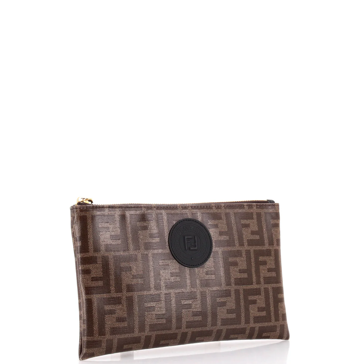 FFreedom Logo Stamp Flat Pouch Zucca Coated Canvas Large - Deep Luxury