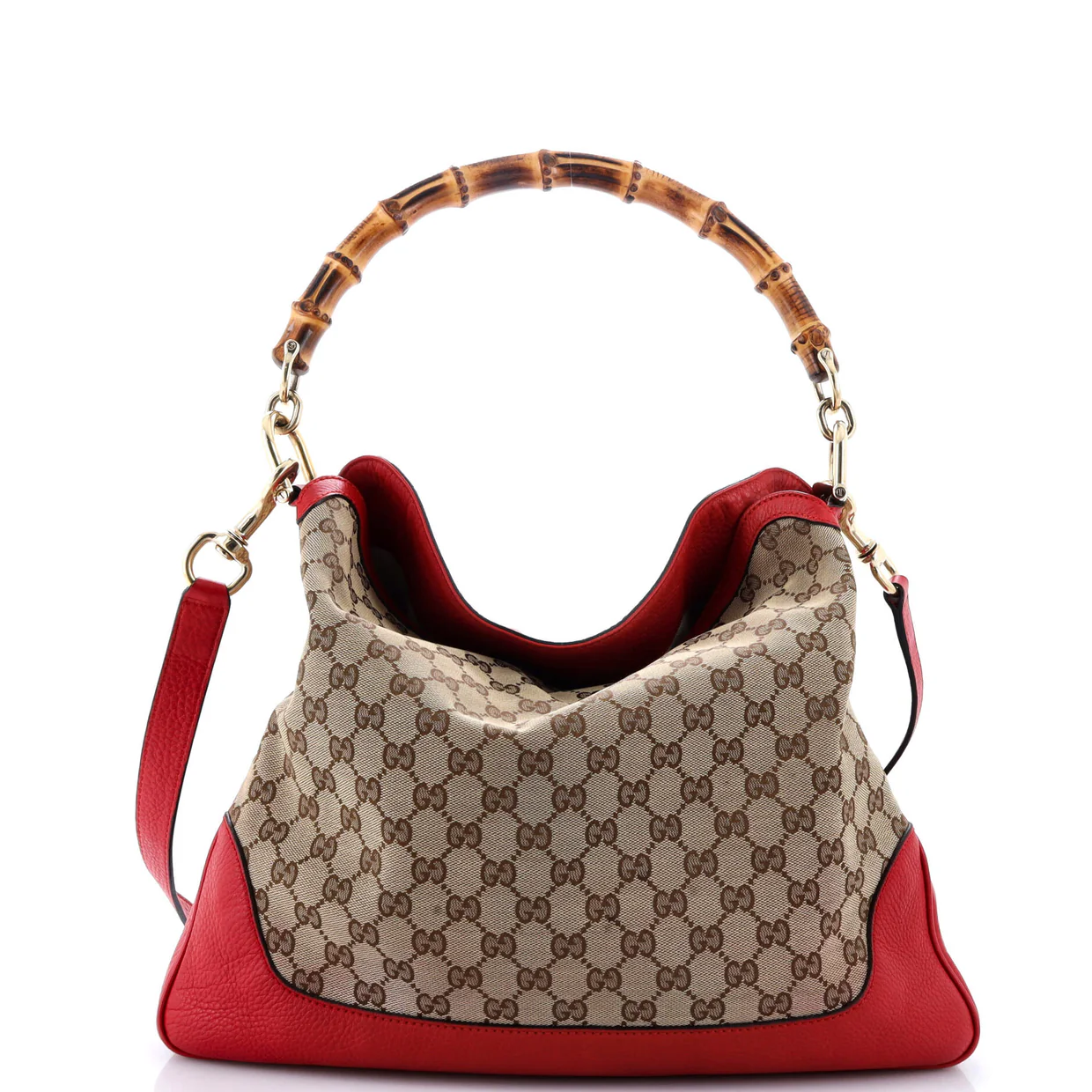 Diana Bamboo Shoulder Bag GG Canvas Medium - Deep Luxury