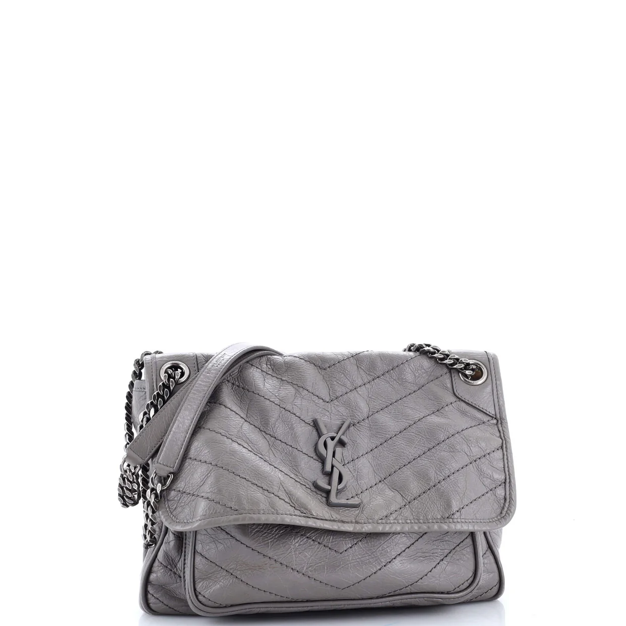 Niki Chain Flap Bag Matelasse Chevron Leather Medium - Deep Luxury
