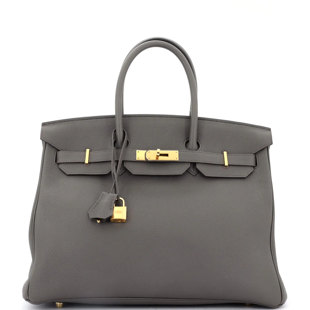 Birkin Handbag Grey Togo with Gold Hardware 35 - Deep Luxury