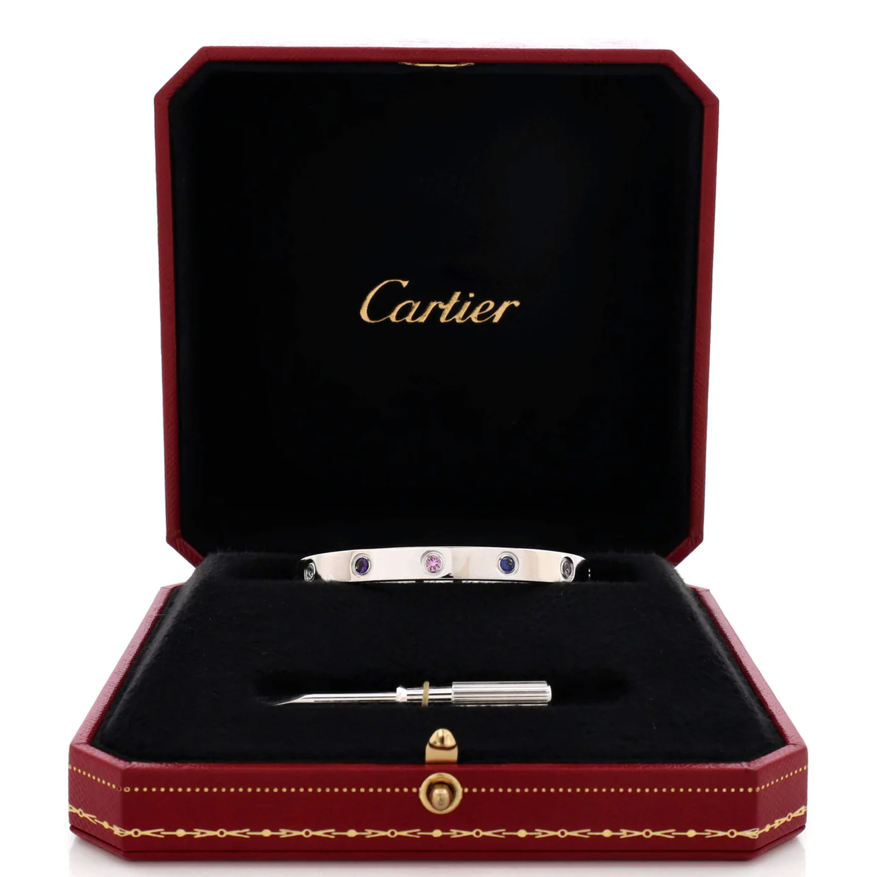 Love 10 Stone Bracelet 18K White Gold with Aquamarine, Sapphire, Spinel and Amethyst - Deep Luxury