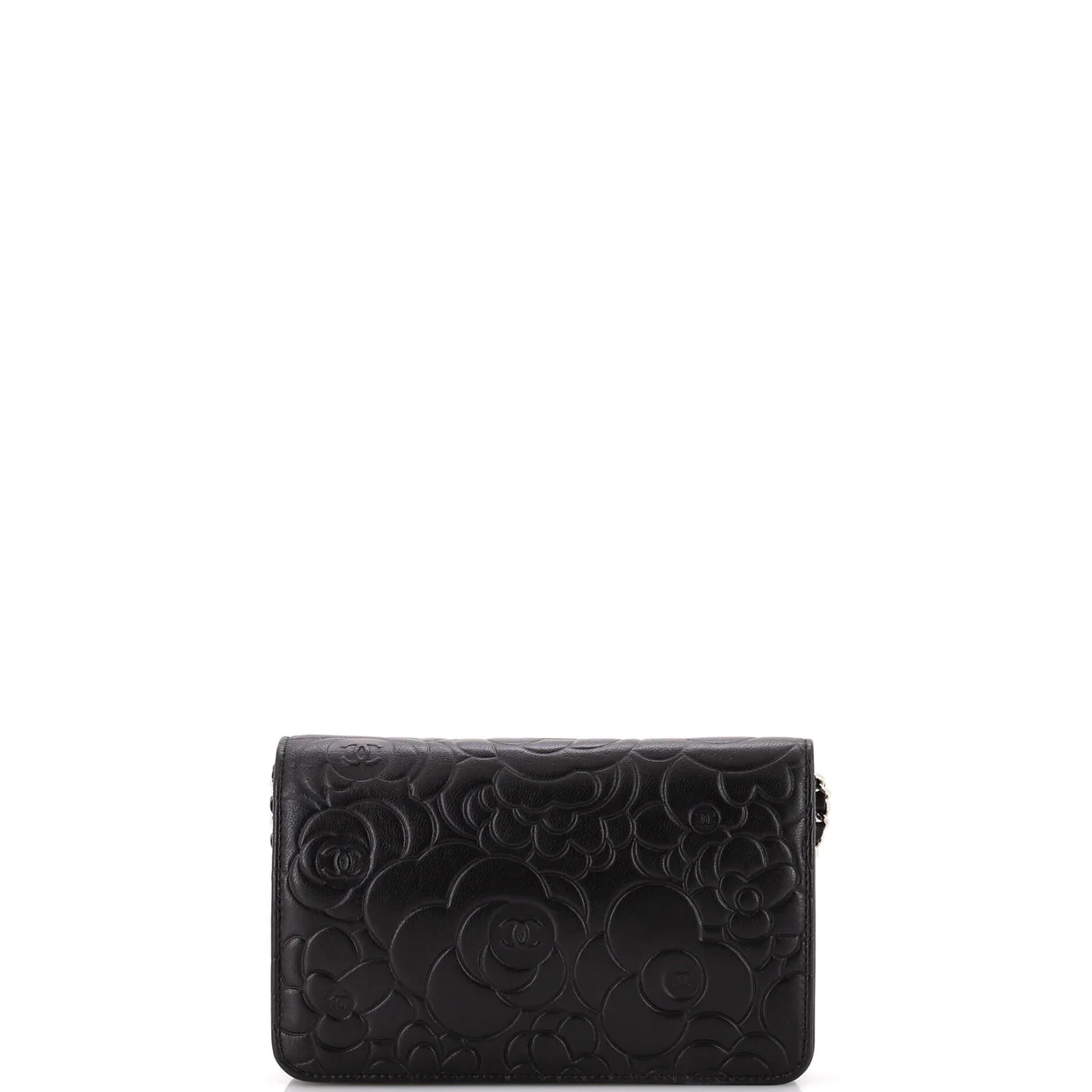 Wallet on Chain Camellia Lambskin - Deep Luxury