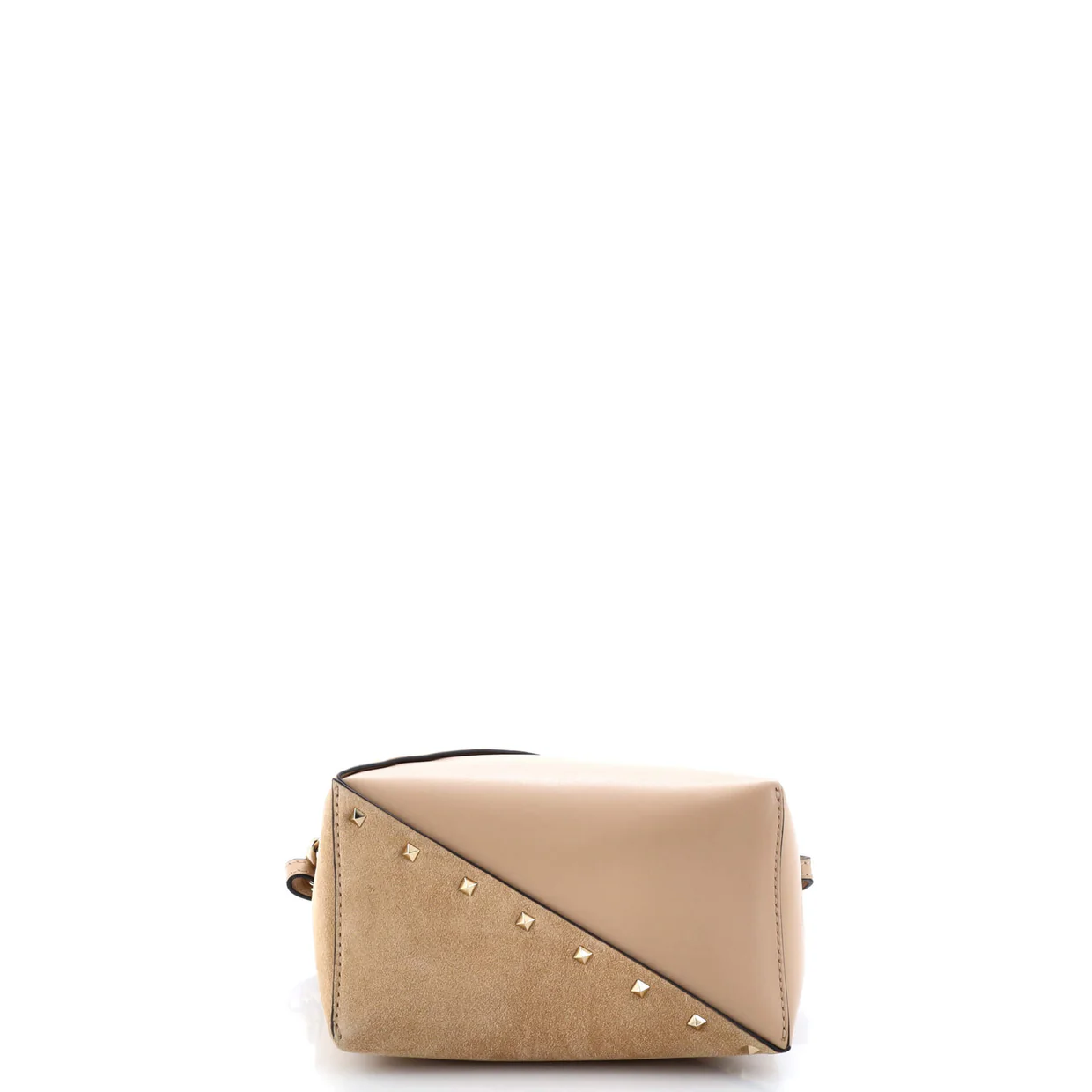 Rockstud Wispy Bucket Bag Leather and Suede Small - Deep Luxury