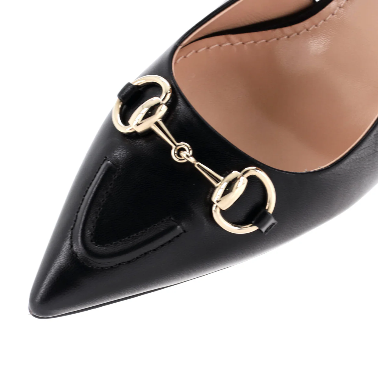 Women's Horsebit Pointed Toe Slingback Pumps Leather - Deep Luxury