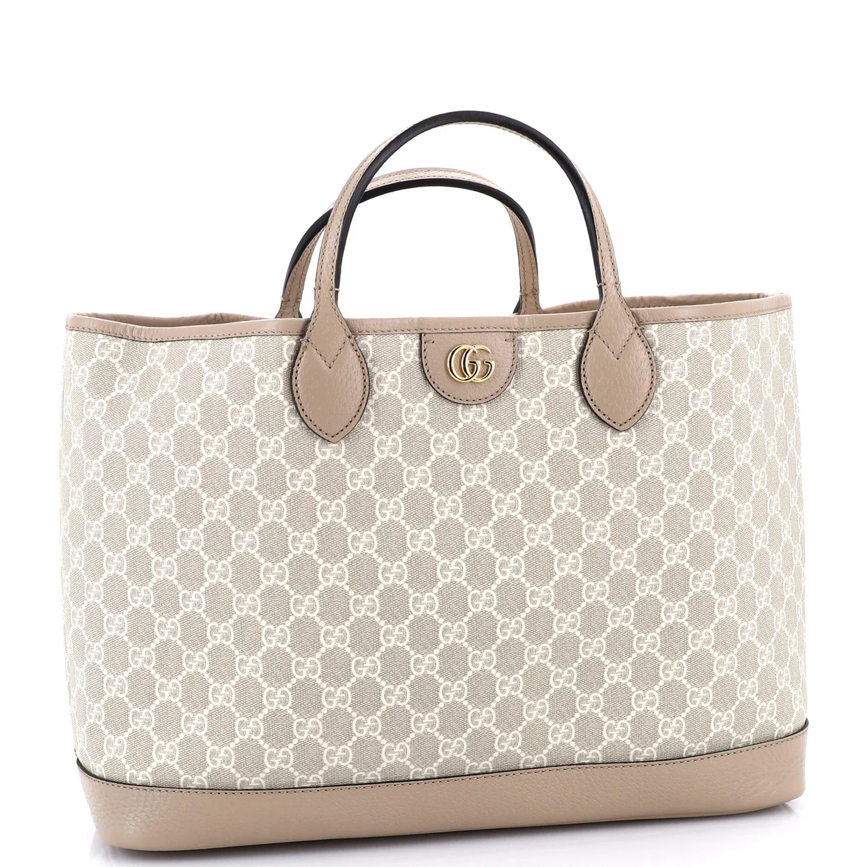 Ophidia Top Handle Shopping Tote GG Coated Canvas and Leather Medium - Deep Luxury