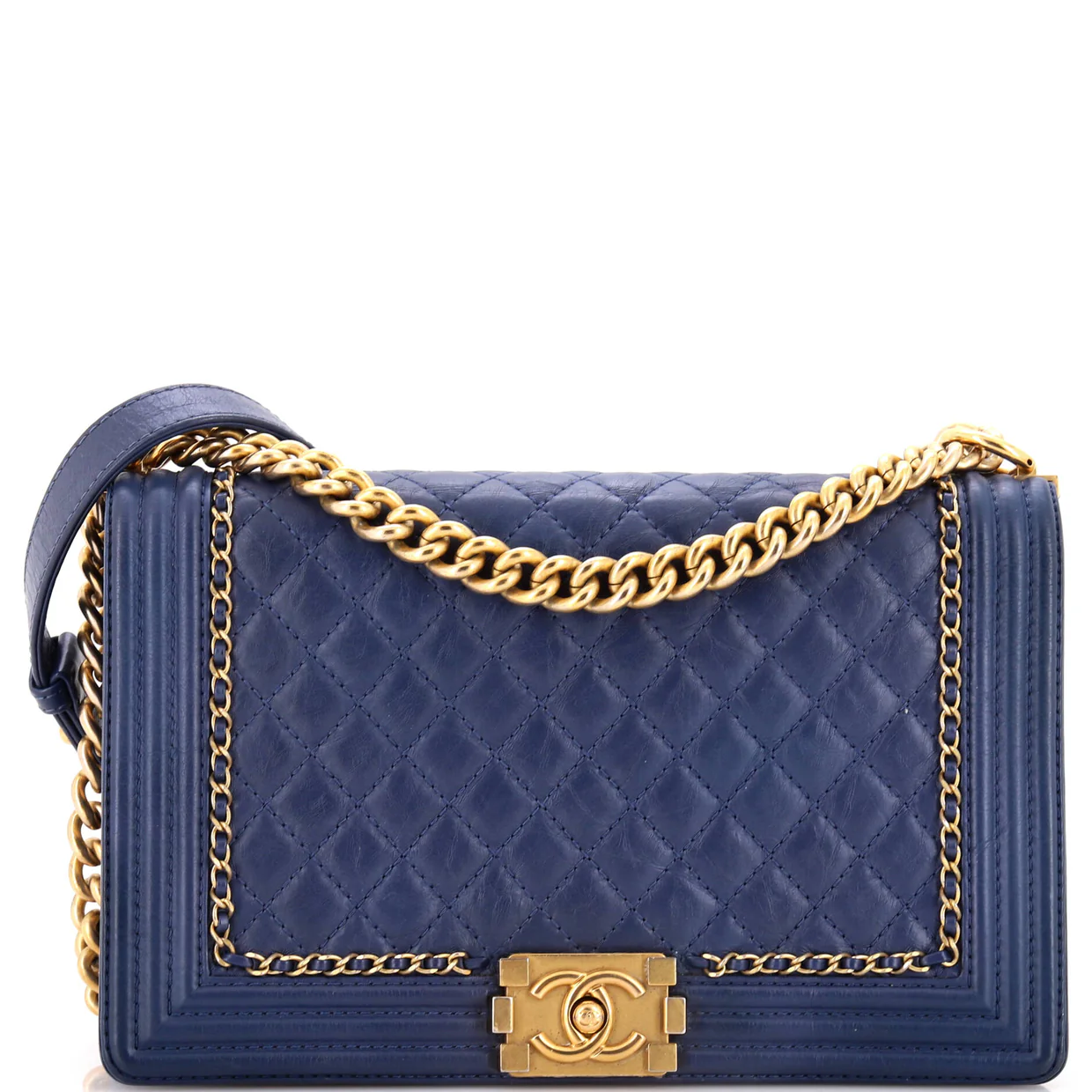 Jacket Boy Flap Bag Quilted Aged Calfskin New Medium - Deep Luxury