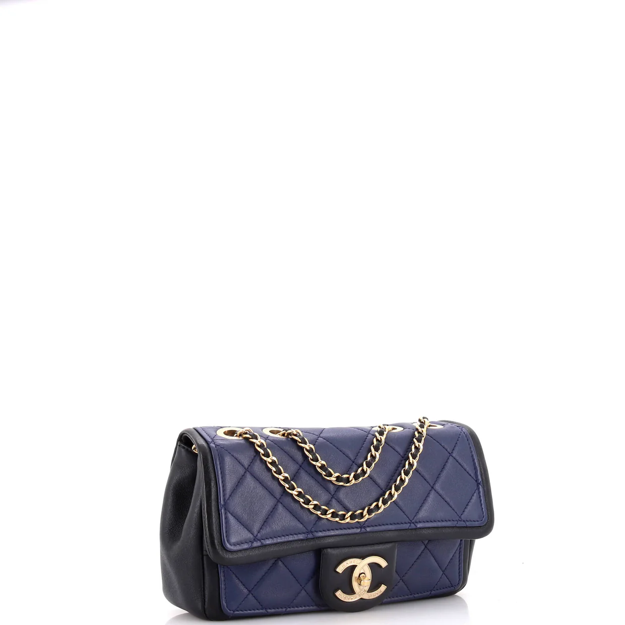 Graphic Flap Bag Quilted Calfskin Small - Deep Luxury