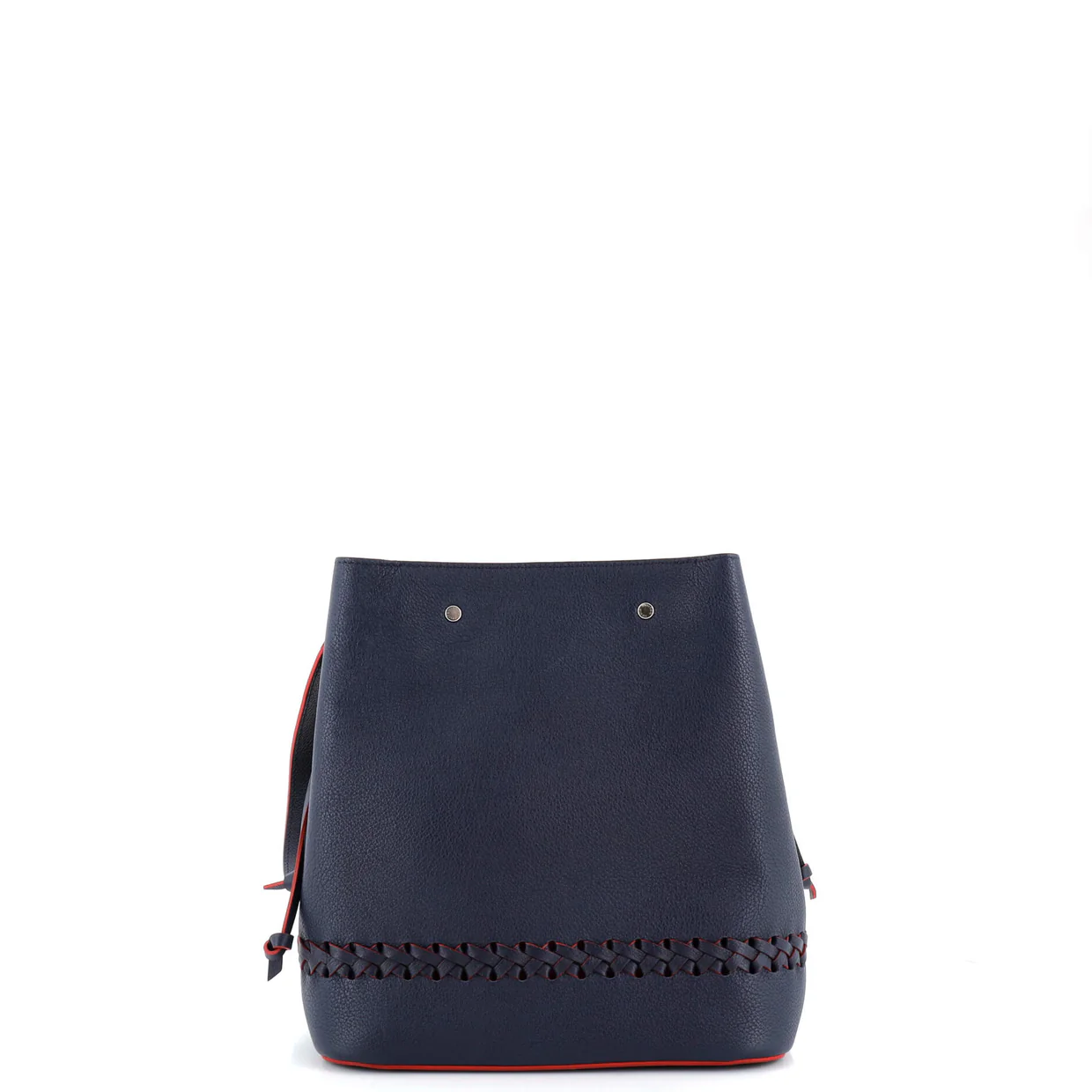 Lockme Bucket Bag Braided Leather - Deep Luxury