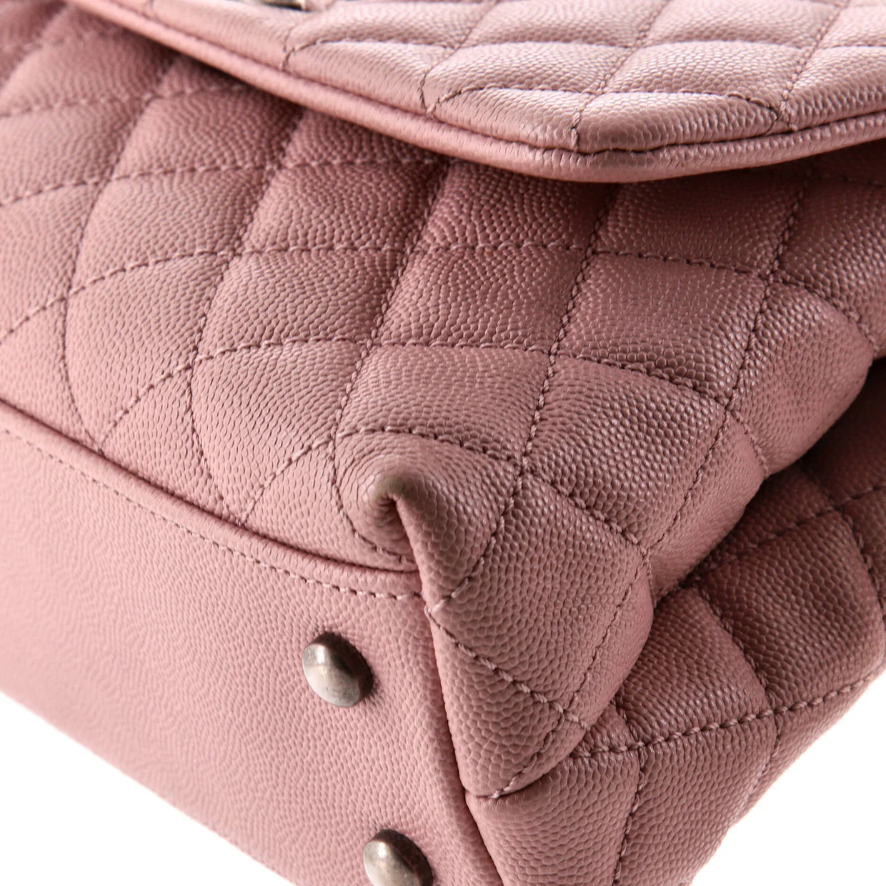 Coco Top Handle Bag Quilted Caviar Mini - Deep Luxury