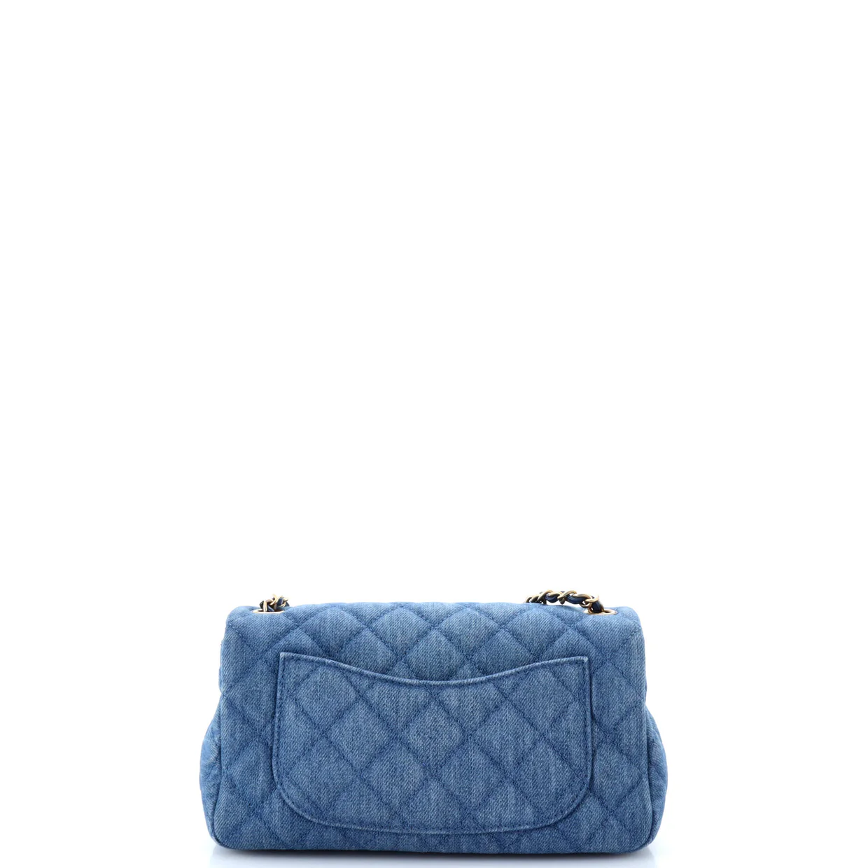 Pearl Crush Flap Bag Quilted Denim Mini - Deep Luxury