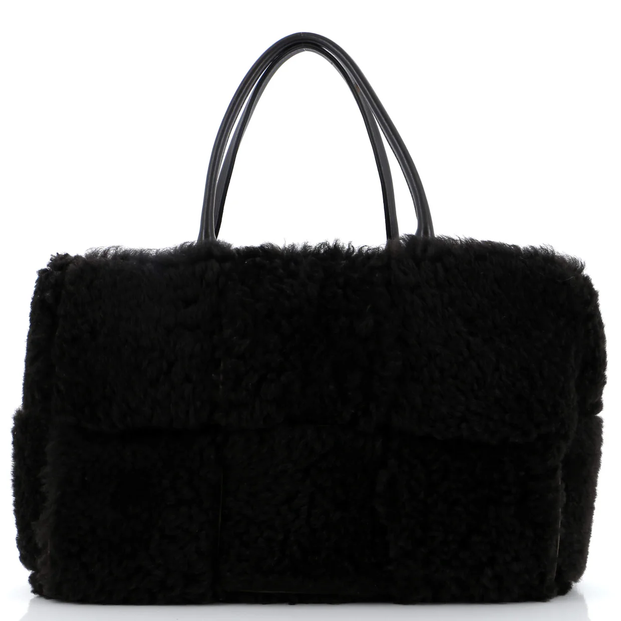 Arco Tote Intrecciato Shearling Small - Deep Luxury