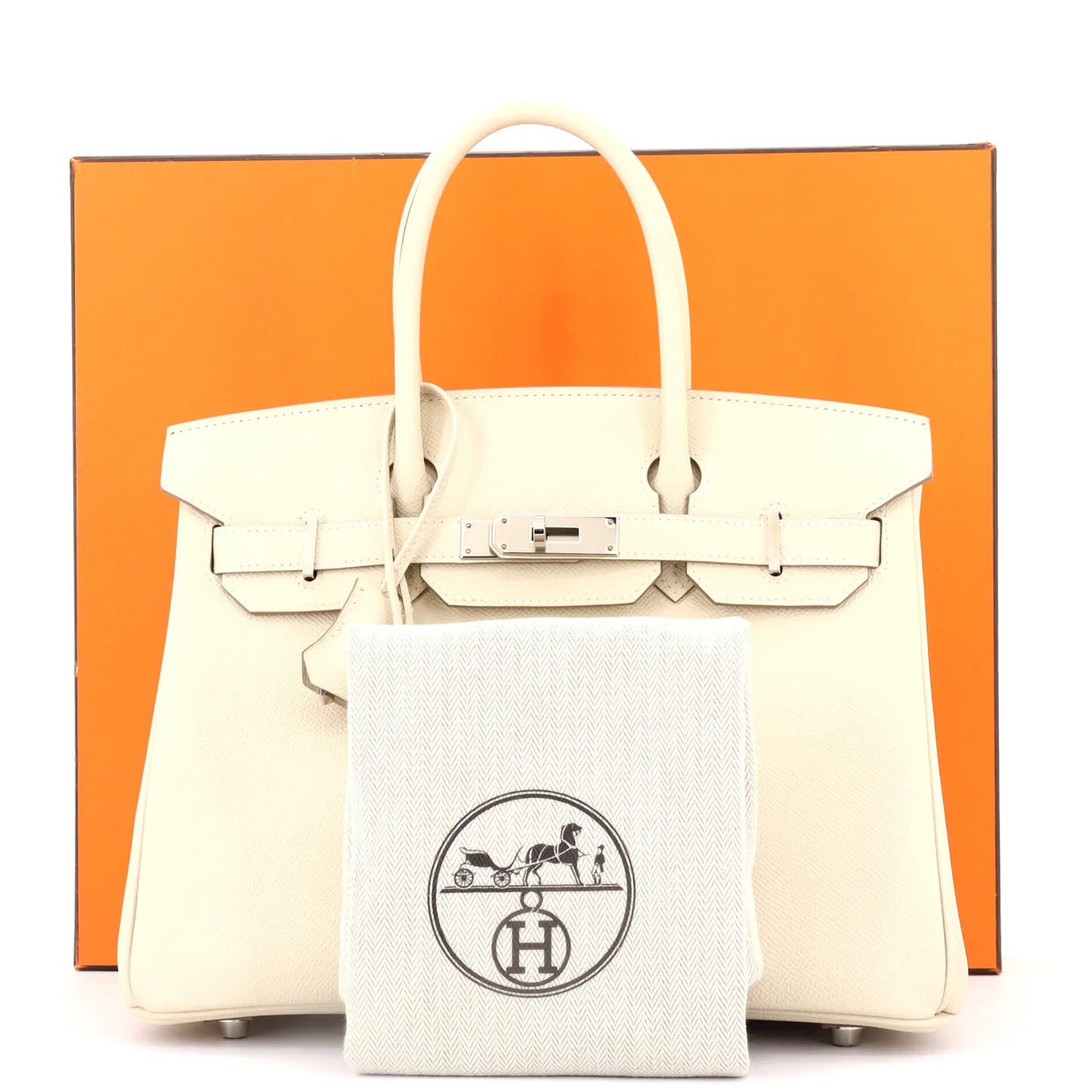 Birkin Handbag Light Epsom with Palladium Hardware 30 - Deep Luxury