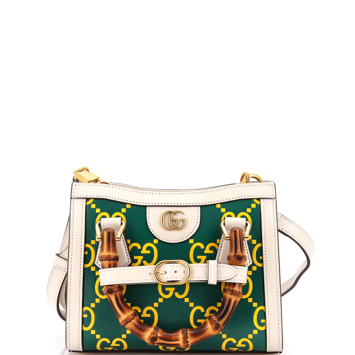 Diana NM Bamboo Handle Tote GG Printed Leather Mini - Deep Luxury